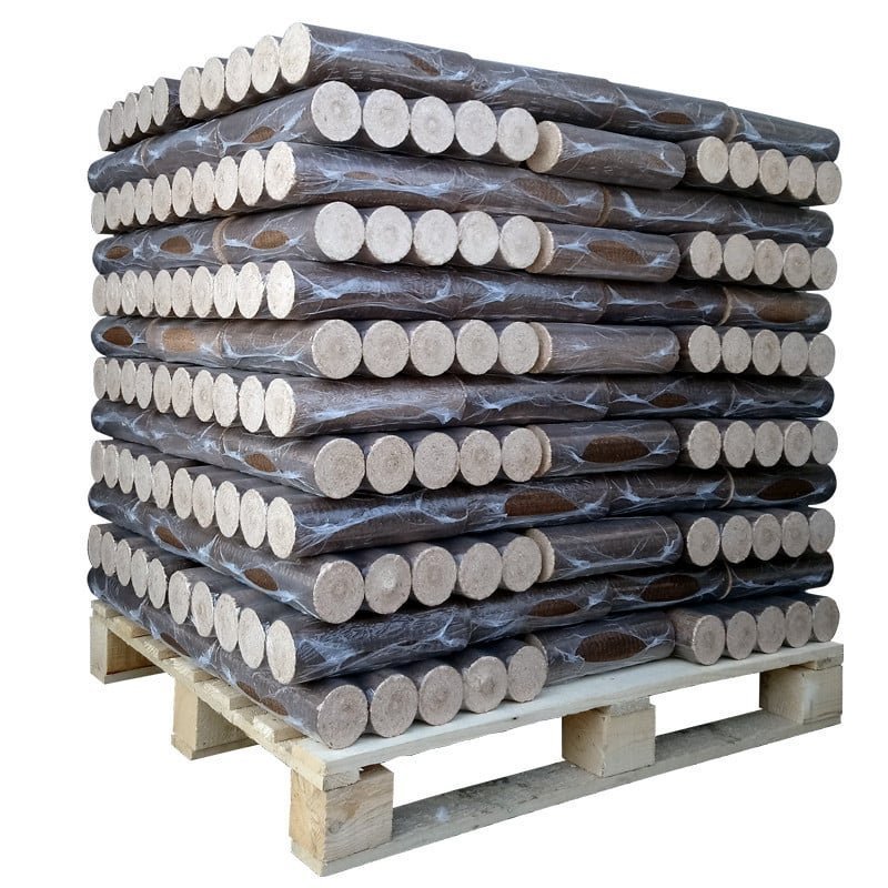 Bûches de bois densifié – 100 % Feuillus – Palette de 960 Kg