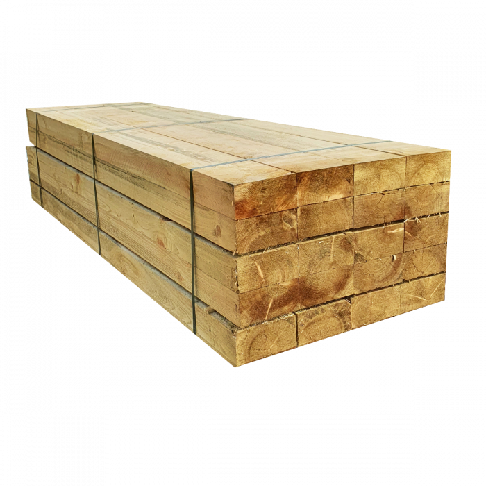 20 x Traverses de bois (Vert traité) UC3 | 2,4 m x 200 mm x 100 mm 